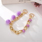 Keypus - Plush Pom Chain Detail Beaded Phone Charm