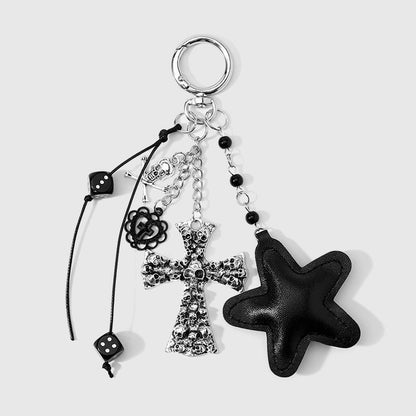 Keypus - Y2K Skull Cross and Black Star Keychain