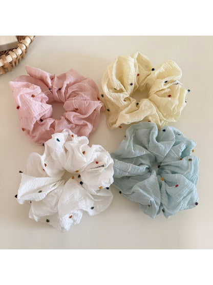 Gifty - Decorative Polka Dot Loose Bun Scrunchie
