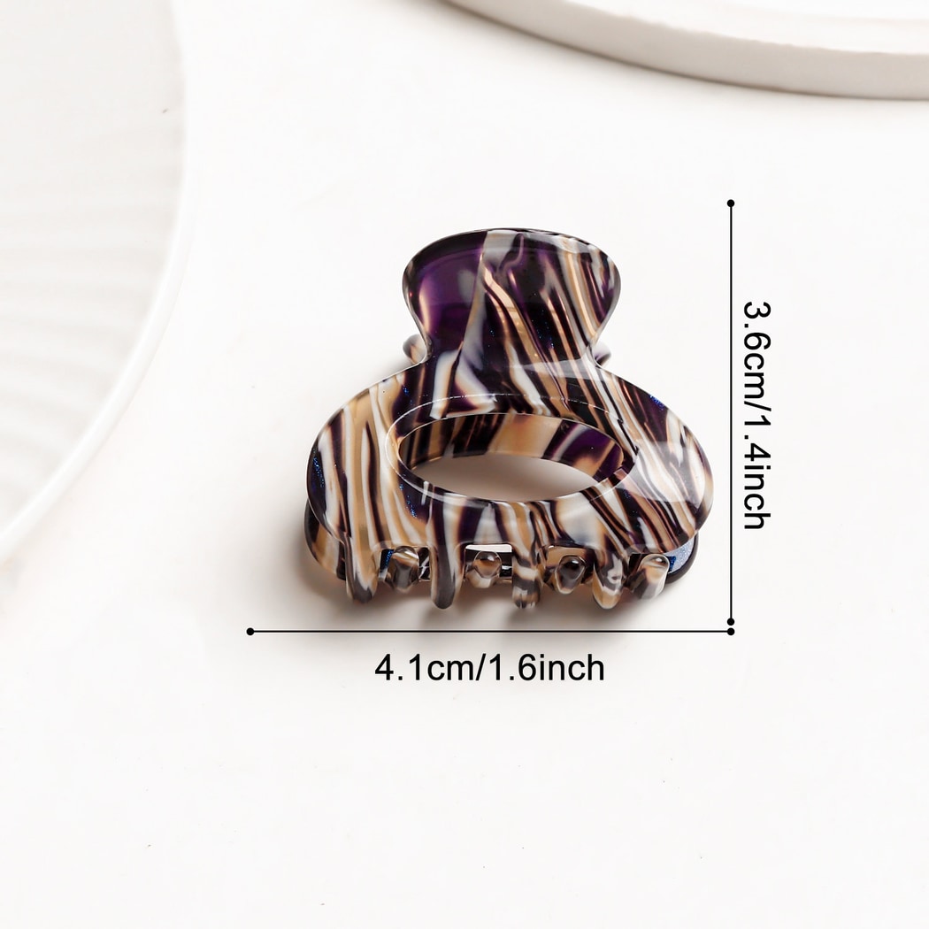 Beau - Glossy Striped Openwork Claw Clip