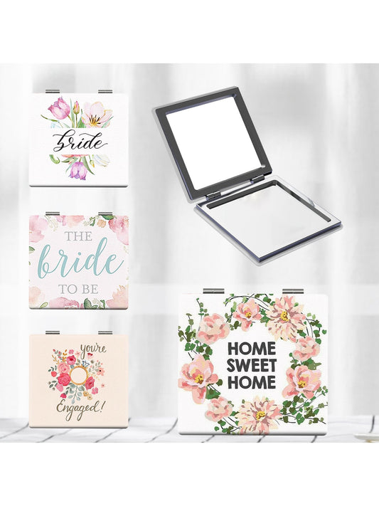 Mirroray - Floral Wreath Illustrated Folding Mirror