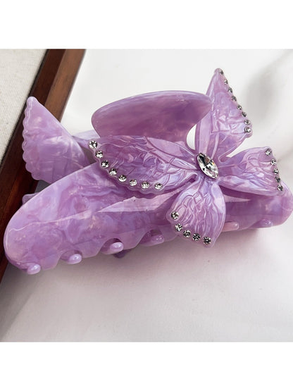Beau butterfly decorated hair claw clip shown from multiple angles