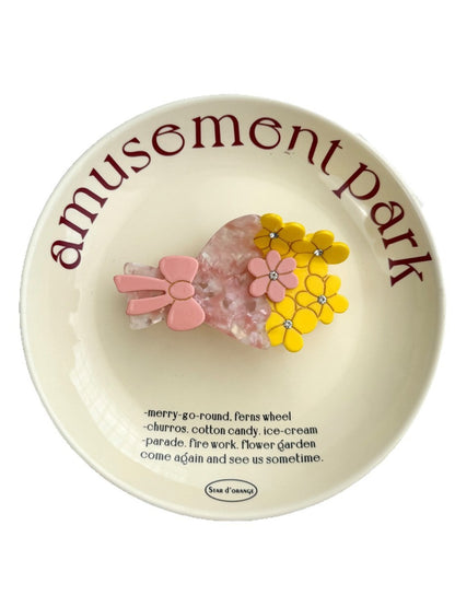 Beau - Bow Floral Hair Claw Clip