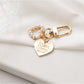 Alloy heart keychain displayed on a white background
