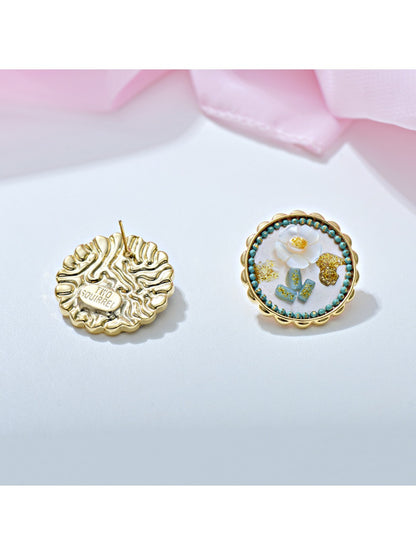 Earedge - Oil Painting-Inspired Floral Stud Earrings