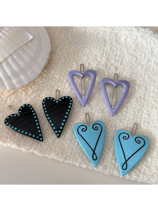 Beau - Elegant Heart-Shaped Side Hair Clip
