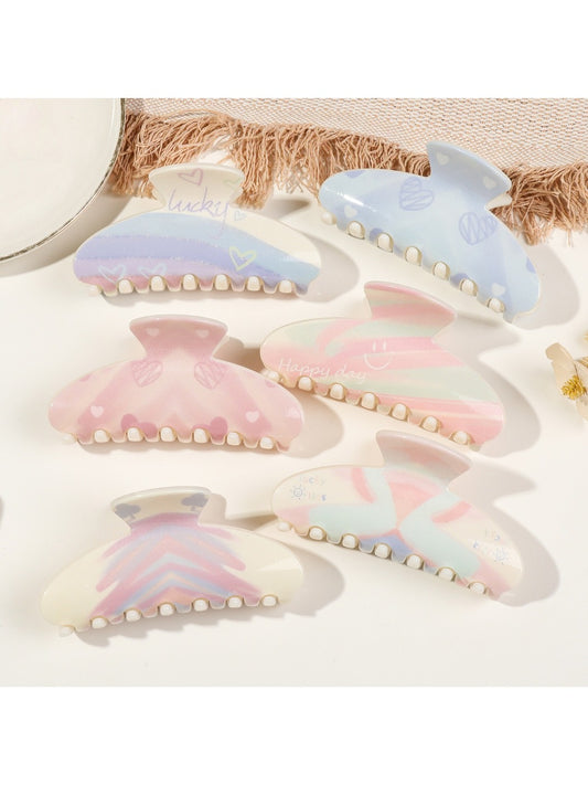 Beau - Rainbow Square Toothed Claw Clip