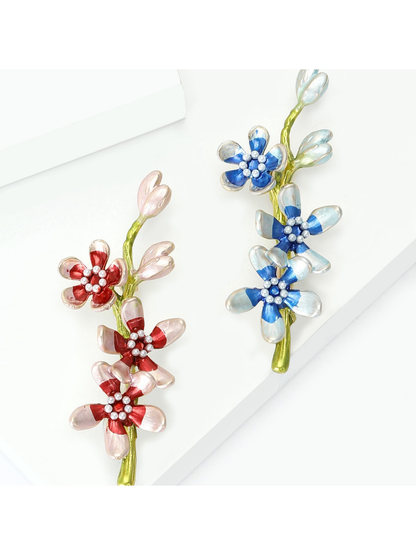 Brovia - Elegant Floral Oil Drop Alloy Brooch