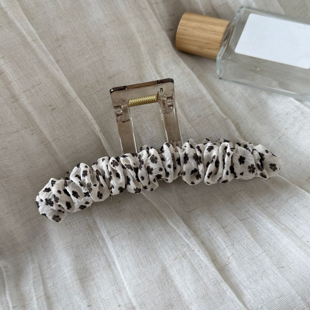 Beau - Ruched Straight Bar Decorative Hair Claw Clip