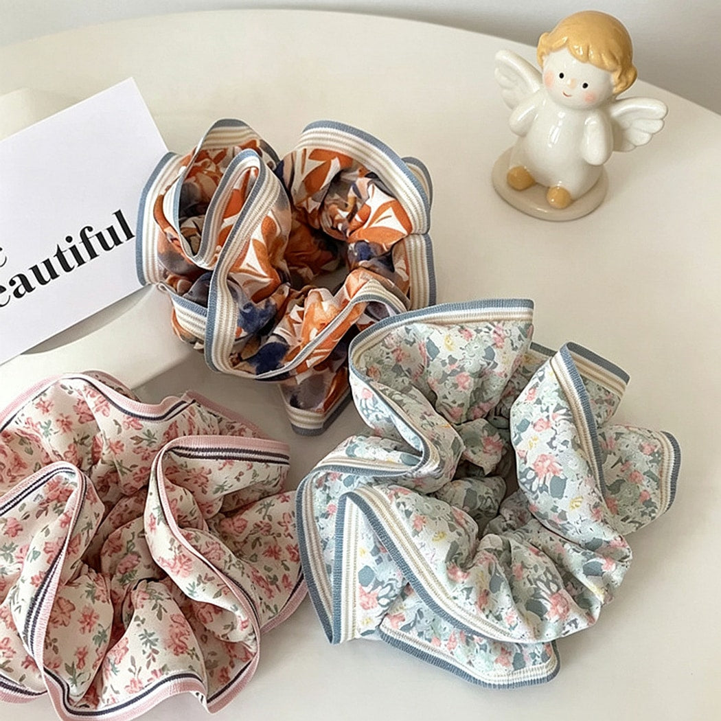 Gifty - Polyester Fiber Flower Print Hair Scrunchie