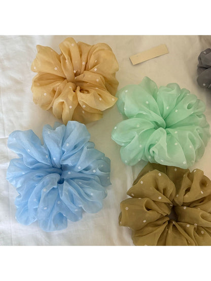 Gifty - Polyester Polka Dot Mesh Hair Tie Scrunchie