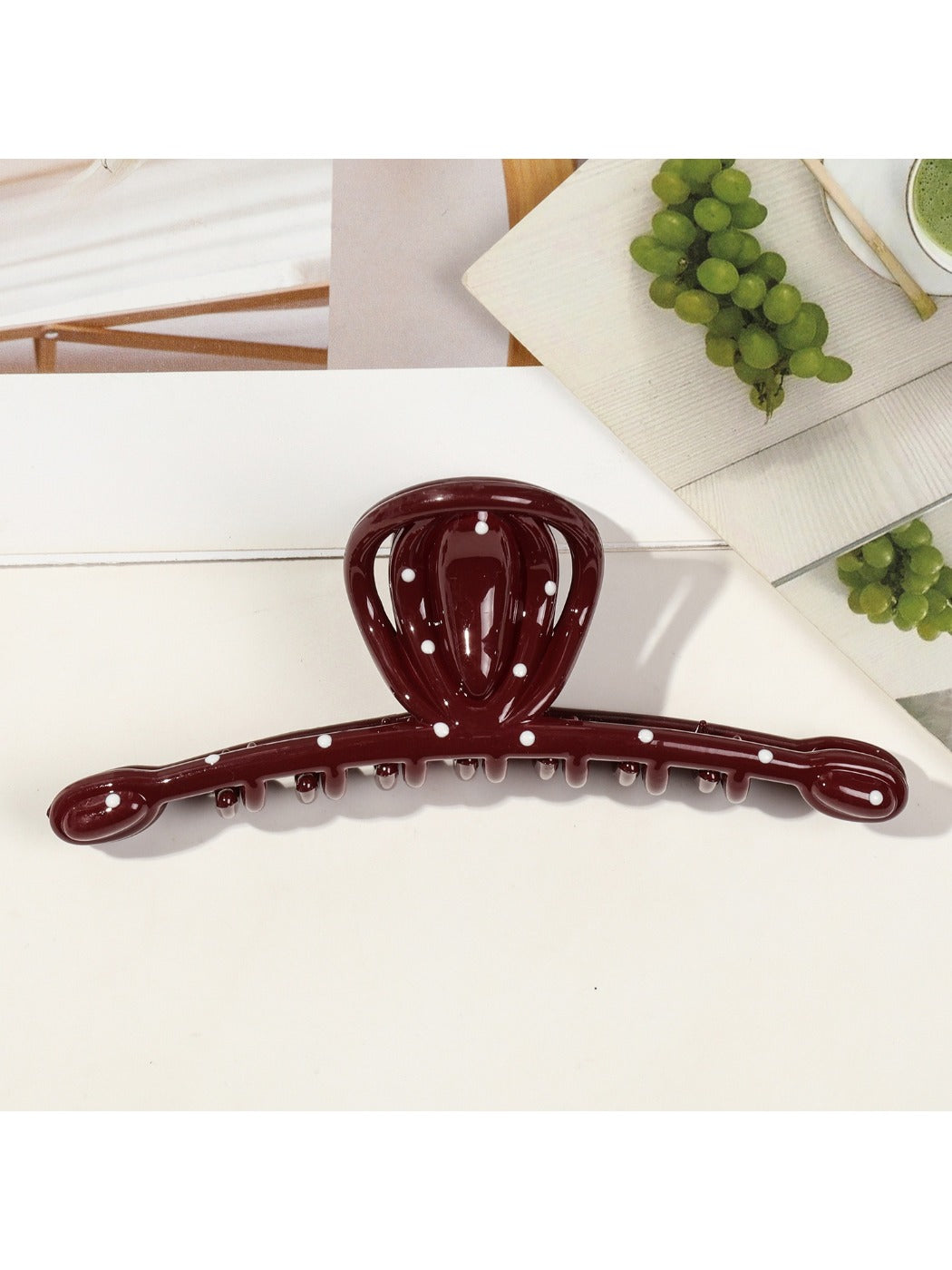Beau - Stylish Wine Red Hair Claw Clips