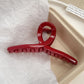 Beau - Red Glossy Geometric Detail Claw Clip