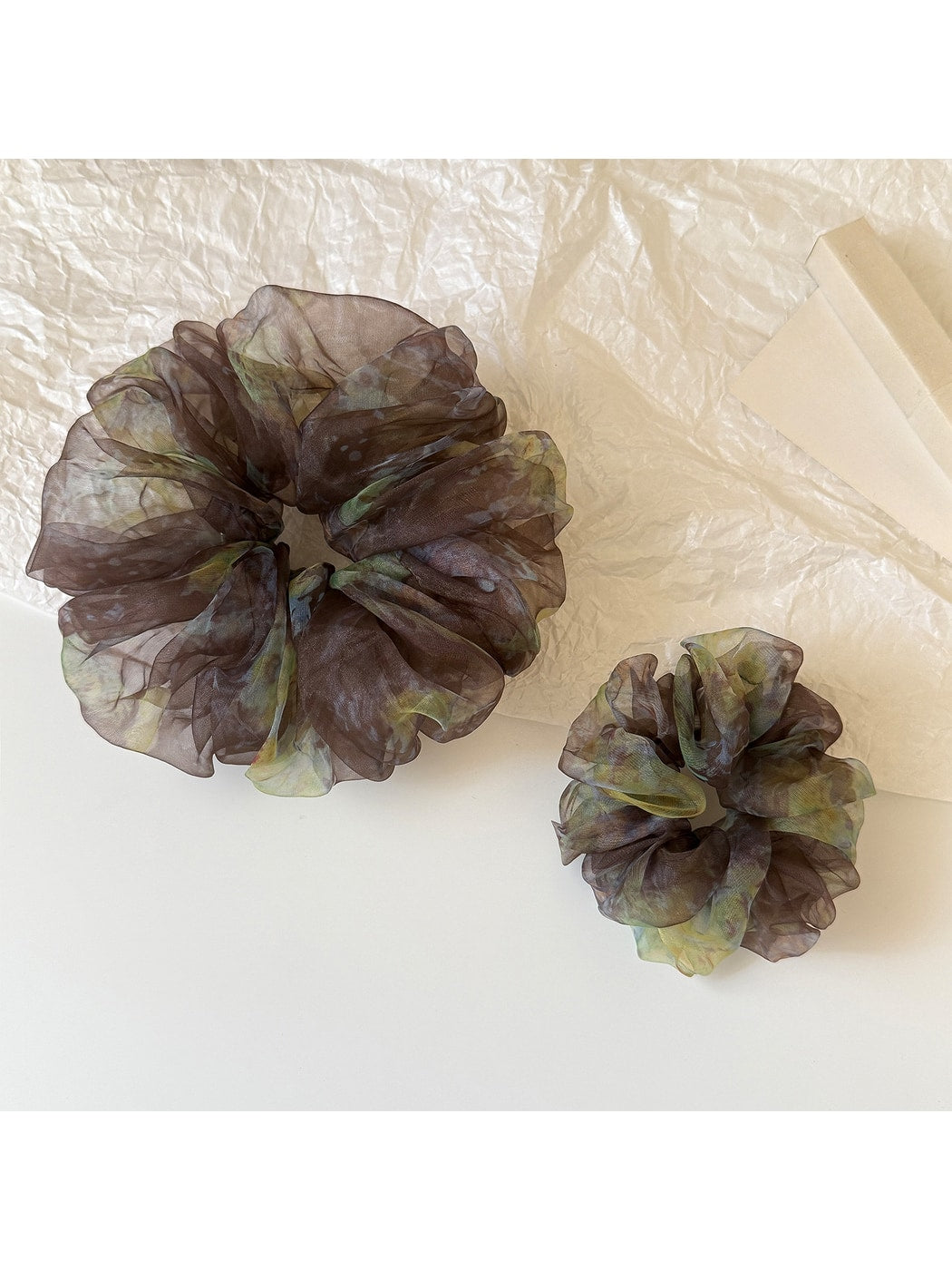 Gifty - Ruffled Mesh Polyester Scrunchie