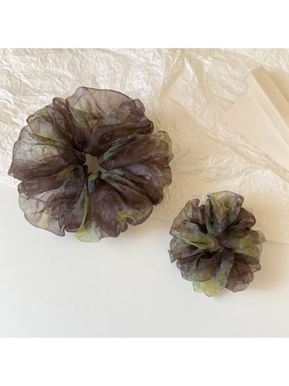 Gifty - Ruffled Mesh Polyester Scrunchie