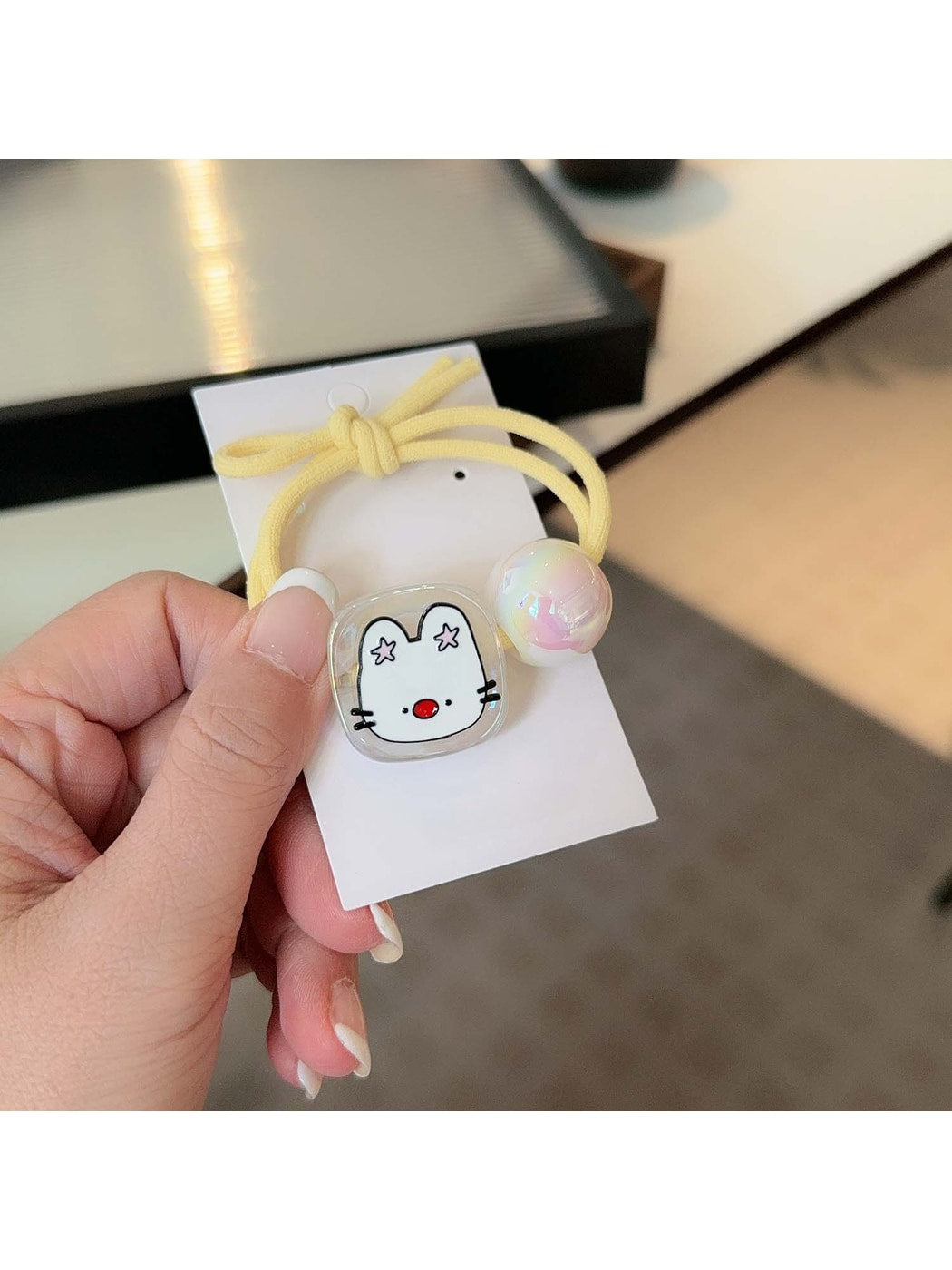 Gifty - Cute Rabbit Ball Accent Decorative Hair Tie