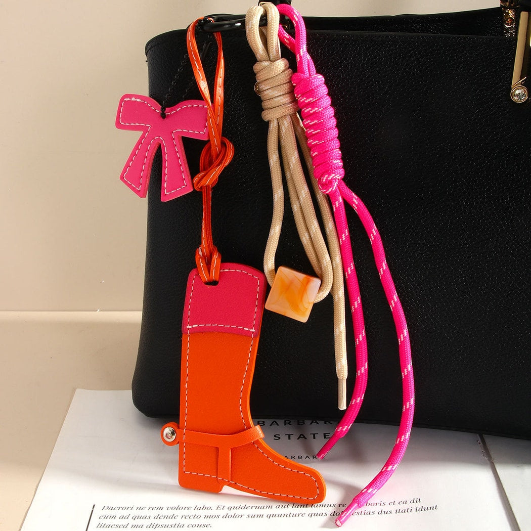 Keypus - Western Style Boot Bow Pendant Keychain