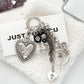 Keypus - Heart and Cross Alloy Bag Charm Keychain