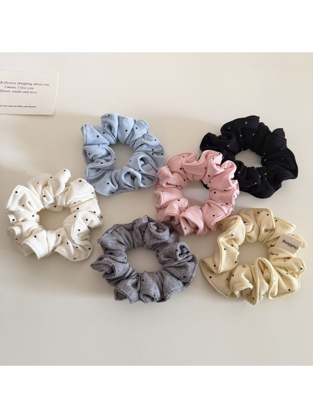 Gifty - Polka Dot Ruffled High Elastic Fabric Scrunchie