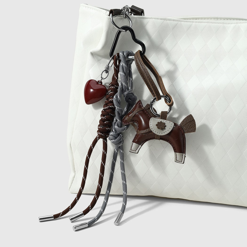 Keypus - Retro Horse Pendant Cord Keychain