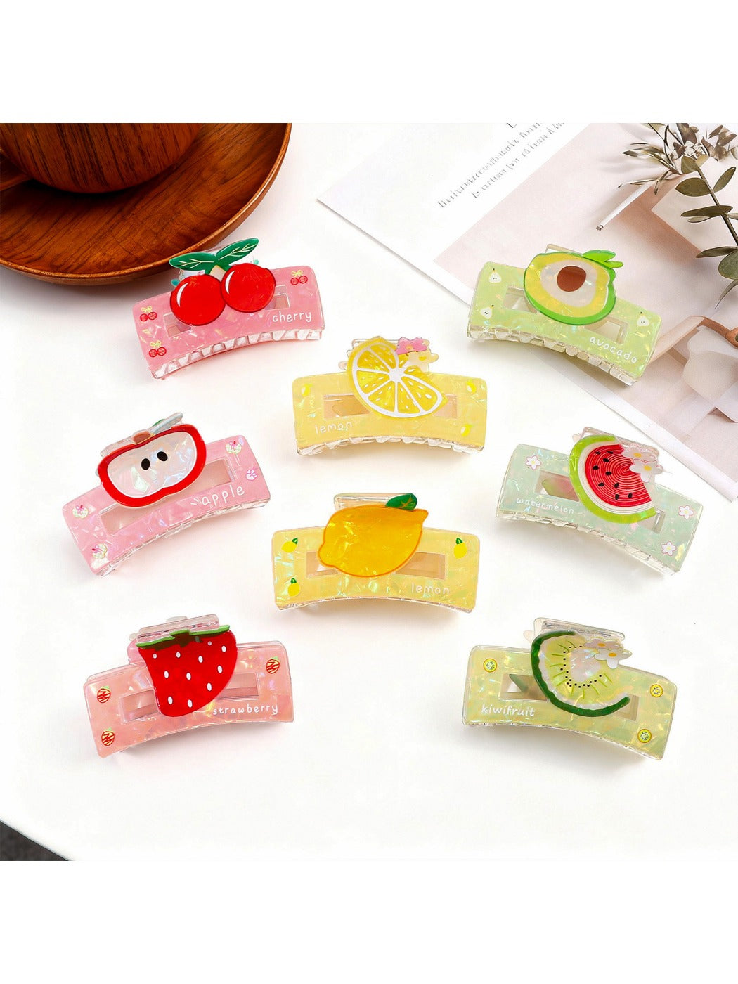 Beau - Square Fruit Print Hair Claw Clip
