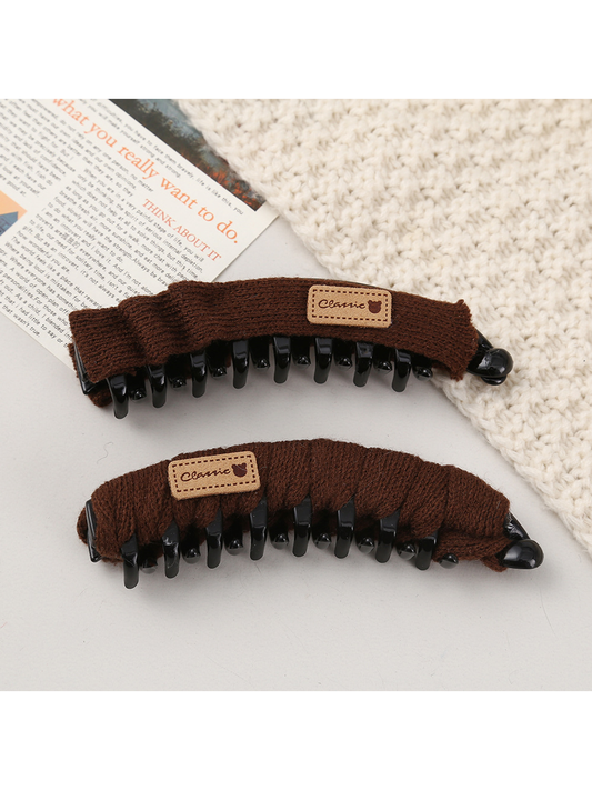 Beau - Solid Color Long Wrapped Claw Hair Clip