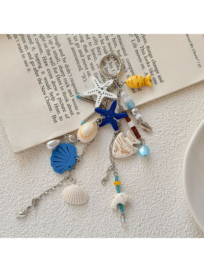 Keypus - Ocean Style Alloy Plastic Pendant Keychain