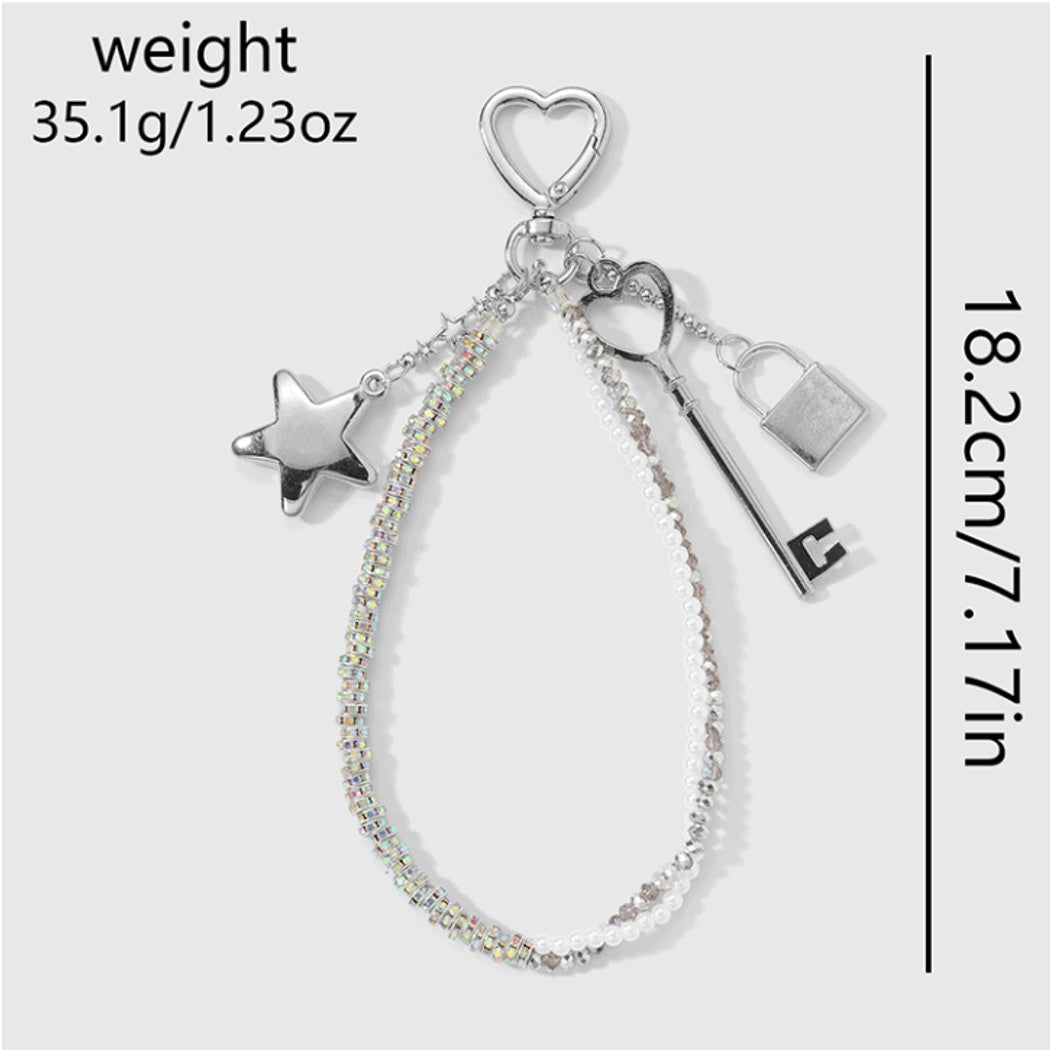 Keypus - Key and Bow Beaded Design Keychain