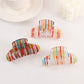Beau - Rainbow Stripe Printed Claw Clip