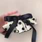 Beau - Polka Dot Ribbon Bow Spring Hair Clip