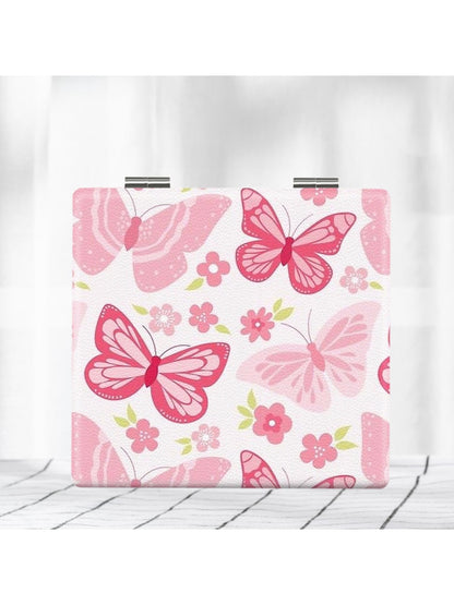 Mirroray - Butterfly Floral Print Folding Makeup Mirror