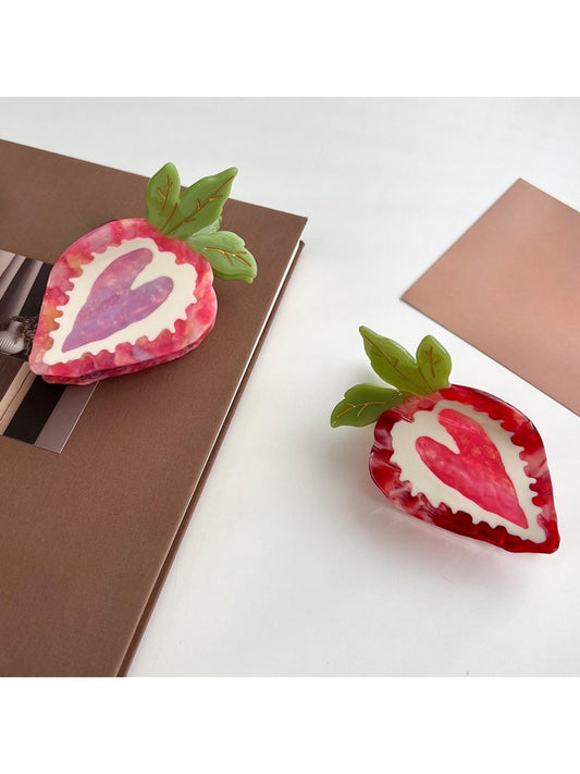 Beau - Strawberry Heart Hair Clip