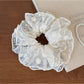Gifty - Ruffled Lace Embroidery Ponytail Hair Scrunchie
