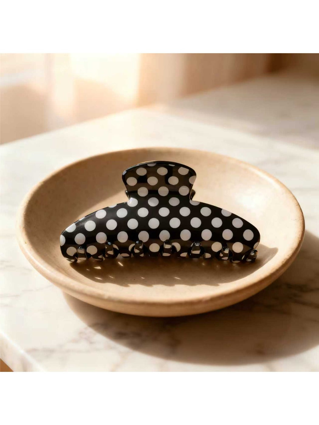 Beau - Elegant Solid Color Polka Dot Claw Clip