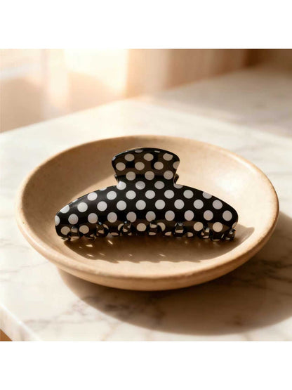 Beau - Elegant Solid Color Polka Dot Claw Clip
