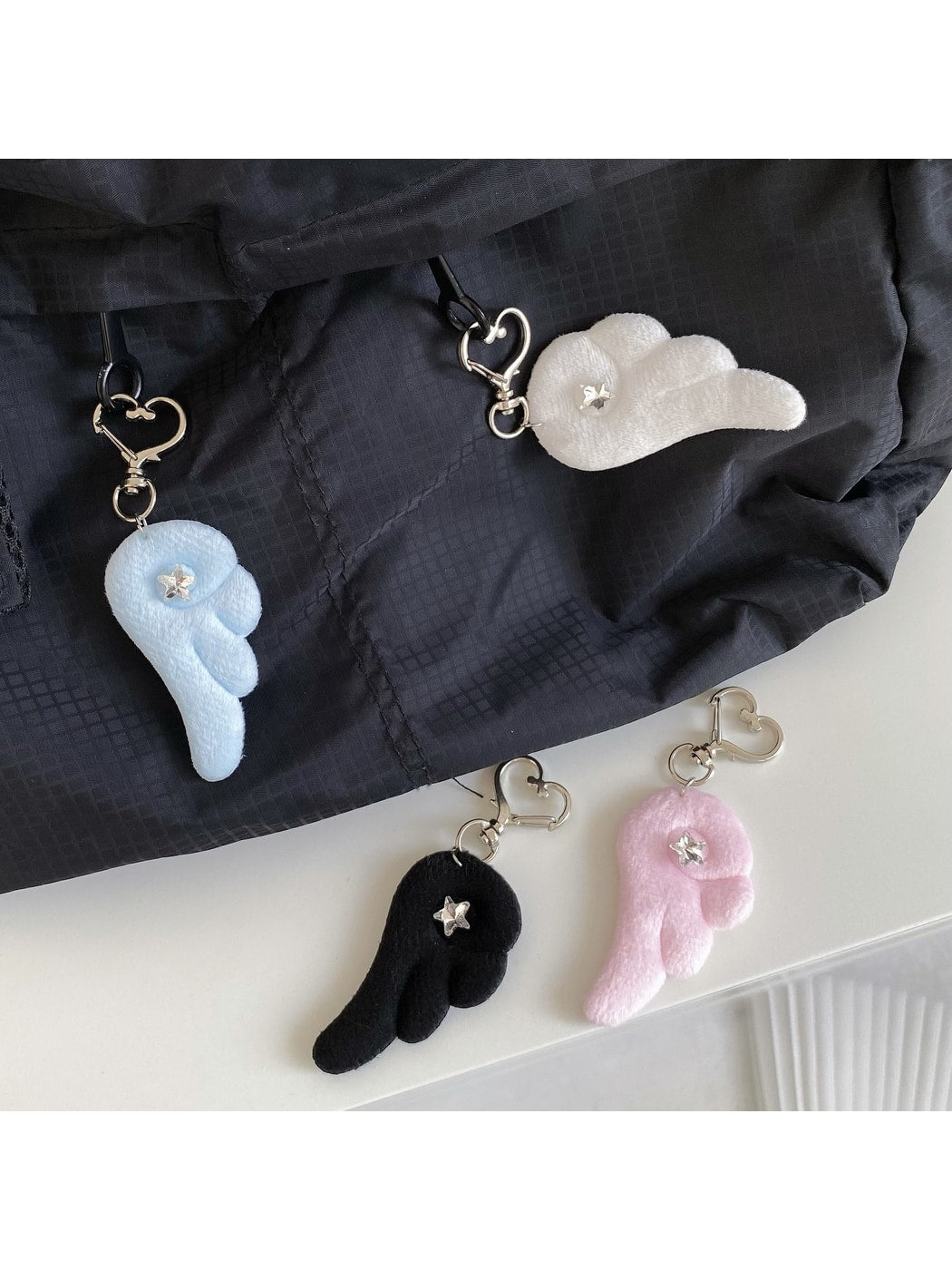 Keypus - Plush Look Angel Wing Purse Charm Keychain