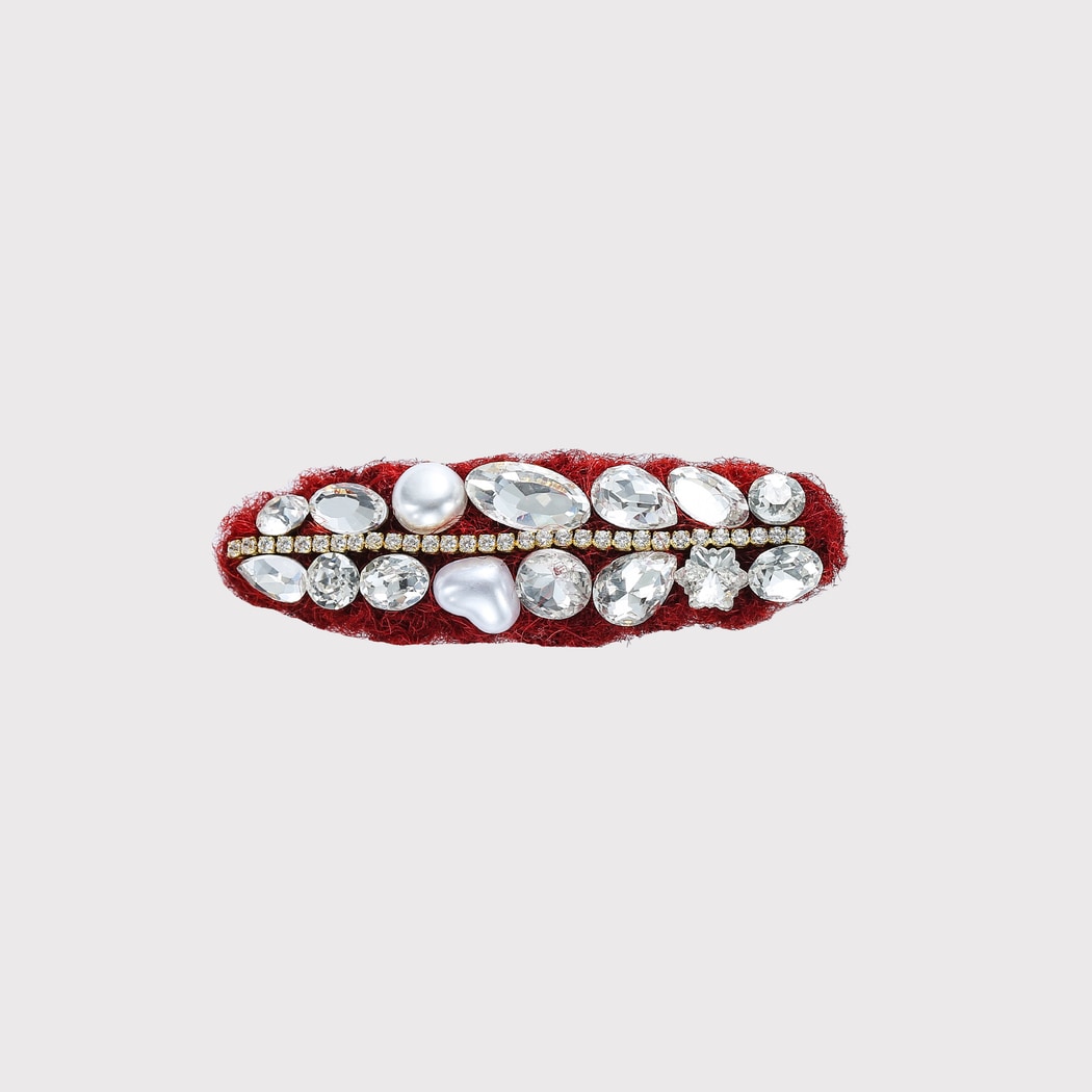Beau - Red Decorative Plush Hair Clip