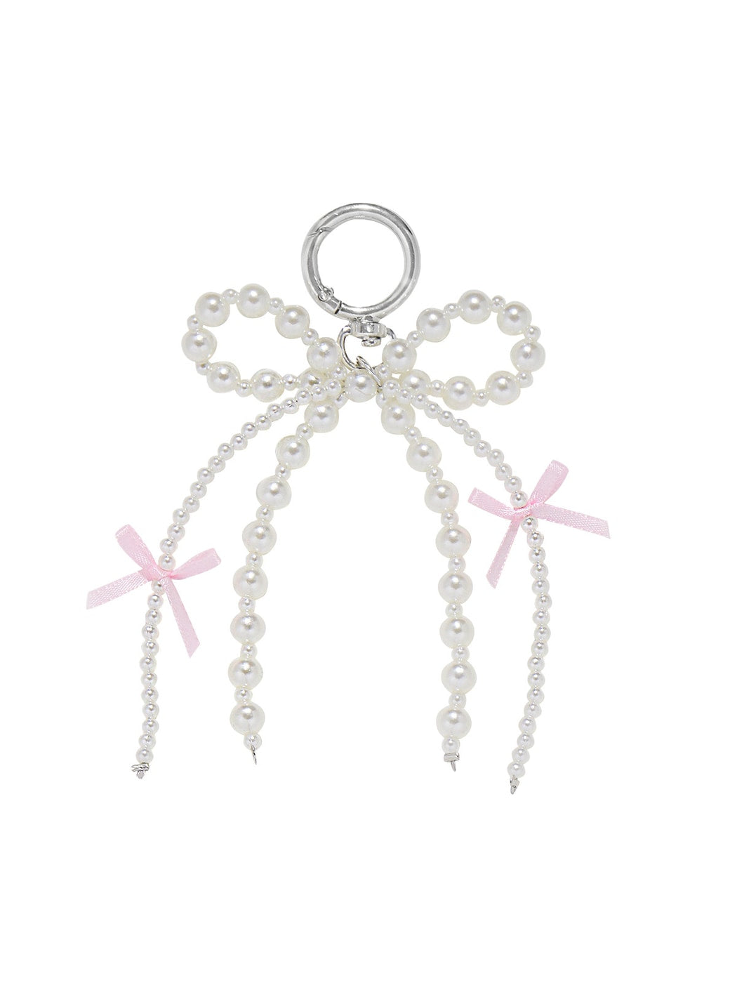 Keypus - Beaded Ribbon Bow Pendant Key Ring Keychain