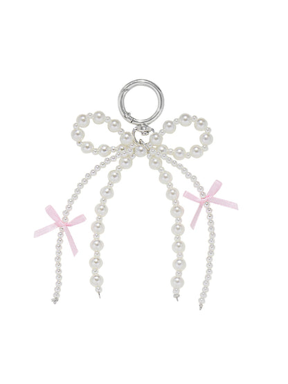 Keypus - Beaded Ribbon Bow Pendant Key Ring Keychain