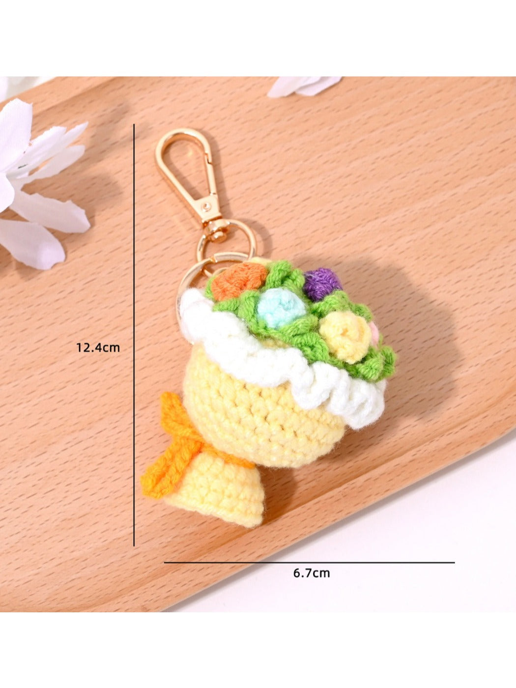 Close-up of Keypus tulip shaped keychain showing detailed petals and vibrant colors