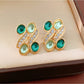 Nozari - Vintage Geometric Oval Rhinestone Necklace