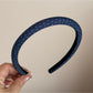 Gifty - Padded Dotted Denim Look Headband
