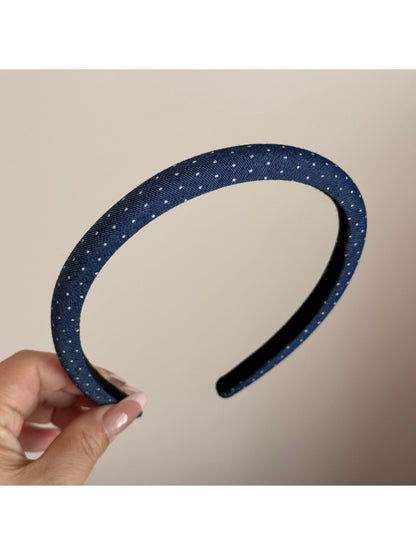 Gifty - Padded Dotted Denim Look Headband
