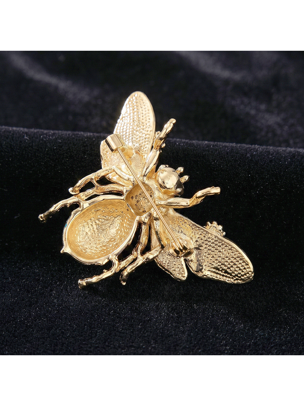 Brovia - Textured Enamel Bee Accent Brooch