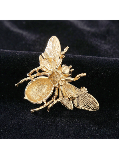 Brovia - Textured Enamel Bee Accent Brooch