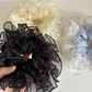 Gifty - Fresh Mesh Lace Trim Oversized Scrunchie