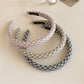 Gifty - Slim Plaid Check Pattern Simple Women Headband