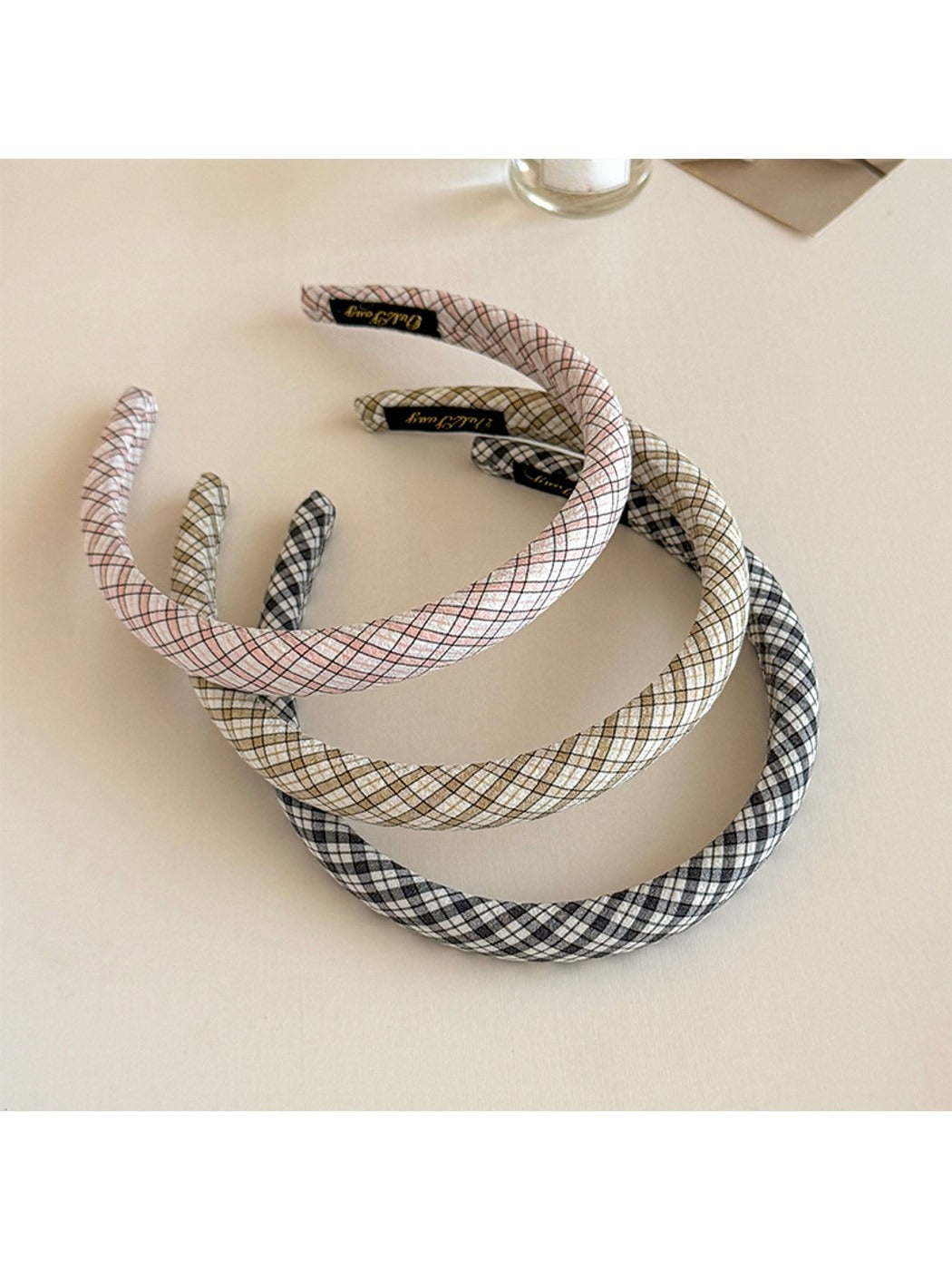 Gifty - Slim Plaid Check Pattern Simple Women Headband