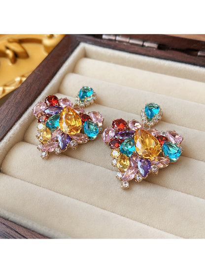 Earedge - Alloy Cluster Design Stud Earrings