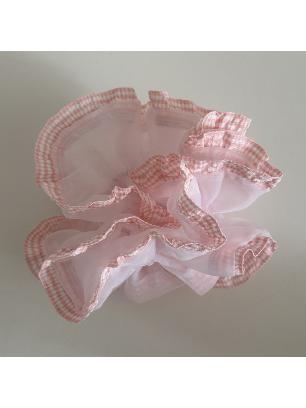 Gifty - Double Layer Lace Trim Organza Scrunchie